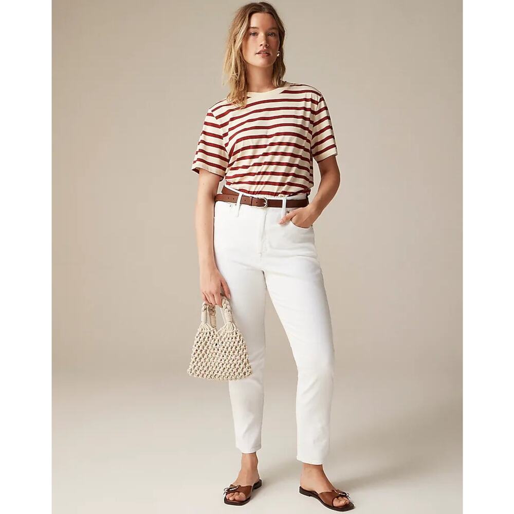 J. Crew Curvy Vintage Slim Straight White Jean SZ 30P
